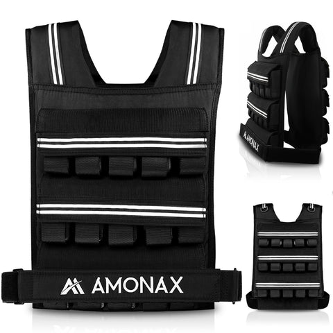 20kg Adjustable Weight Weighted Vest for Strength Training – Black