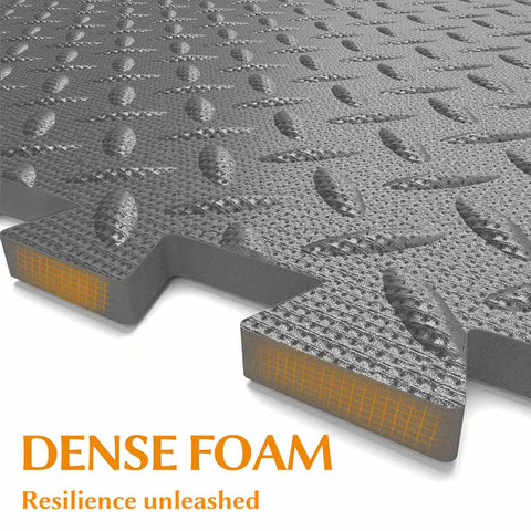 60x60cm 4 TILES (16 SQ FT) Exercise Interlocking Floor Mats - Grey