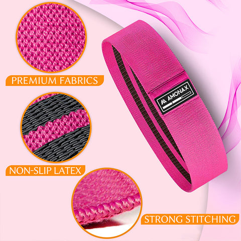 Glute Training Set Pink (Barbell Pad, Fabric Resistance Band, Ankle Straps)