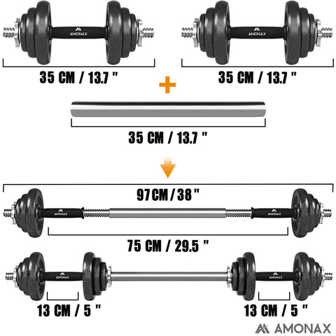 20KG Cast Iron Adjustable Dumbbell Set for Home Gym