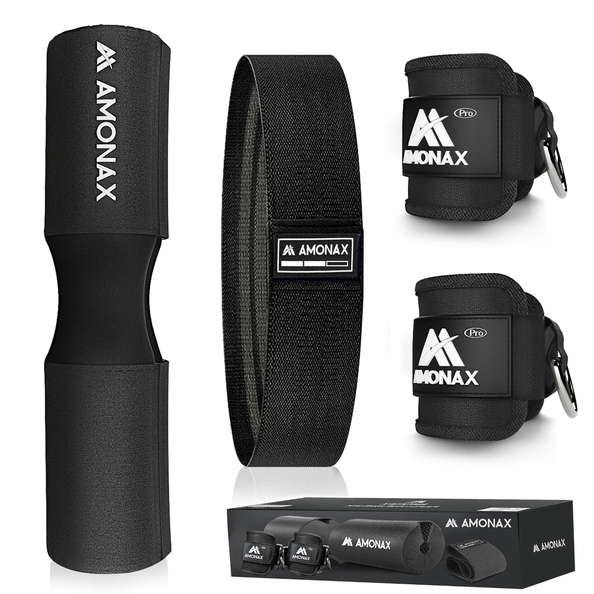 Gym Barbell Pad Set – Fitness Kit with Hip Band & Ankle Straps