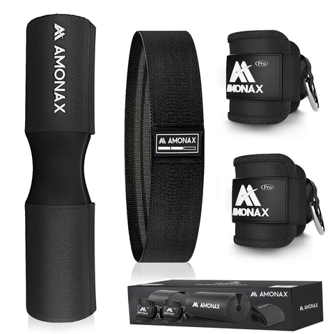 Gym Barbell Pad Set – Fitness Kit with Hip Band & Ankle Straps