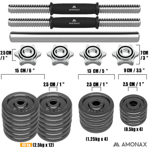 40KG Cast Iron Adjustable Dumbbell Set for Home Gym