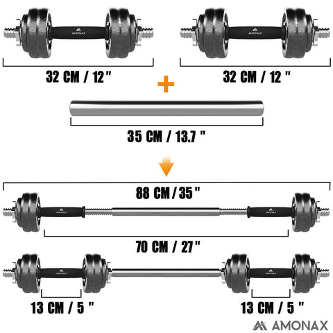 15KG Cast Iron Adjustable Dumbbell Set for Home Gym