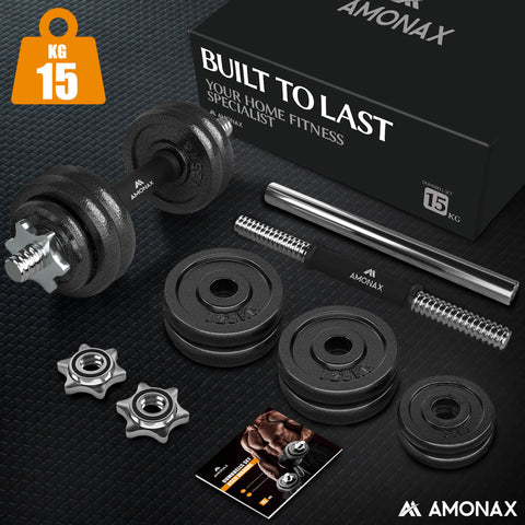 15KG Cast Iron Adjustable Dumbbell Set for Home Gym