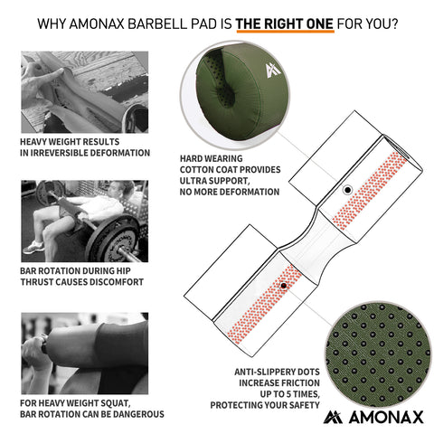 Barbell Pad with Fabric Cover (Green)