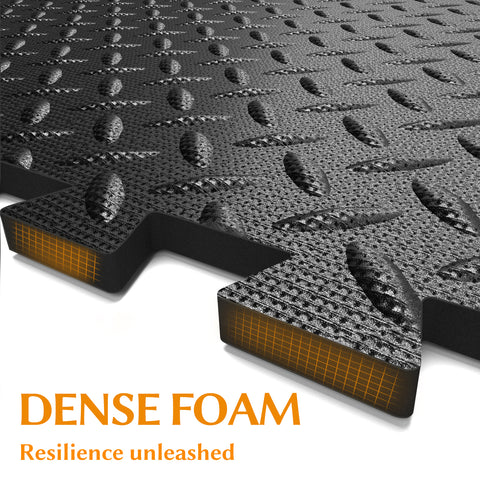 60x60cm 32 TILES (128 SQ FT) Fitness Equipment Mat - Black