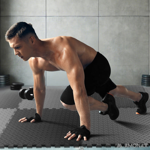 60x60cm 32 TILES (128 SQ FT) Fitness Equipment Mat - Black
