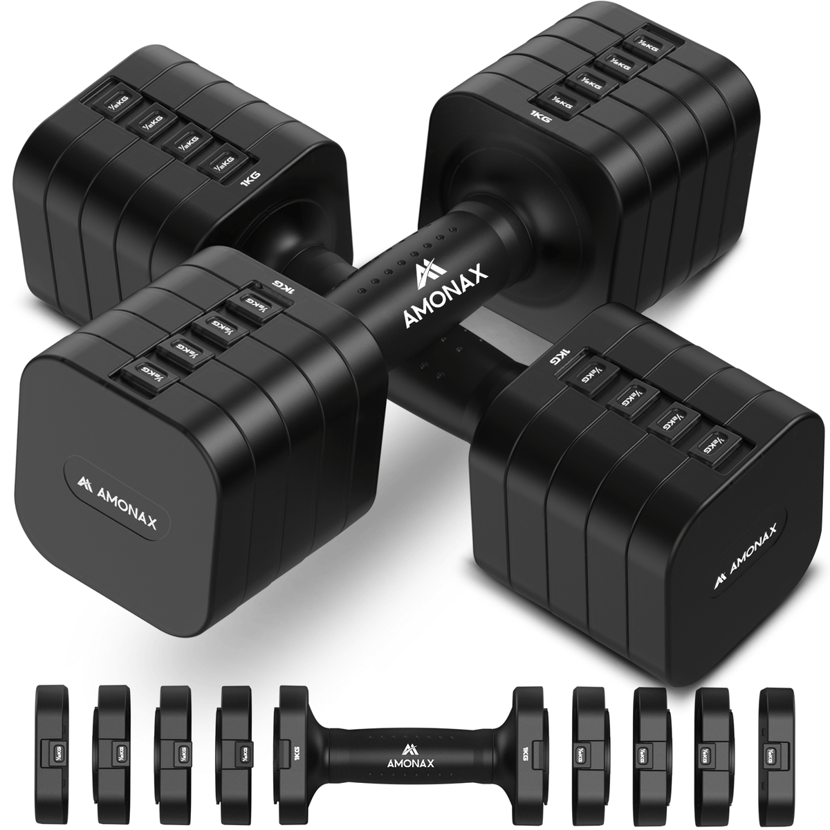Adjustable Dumbbell Set – 5-in-1 Quick-Release (5kg ×2)
