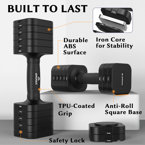 Adjustable Dumbbell Set – 5-in-1 Quick-Release (5kg ×2)