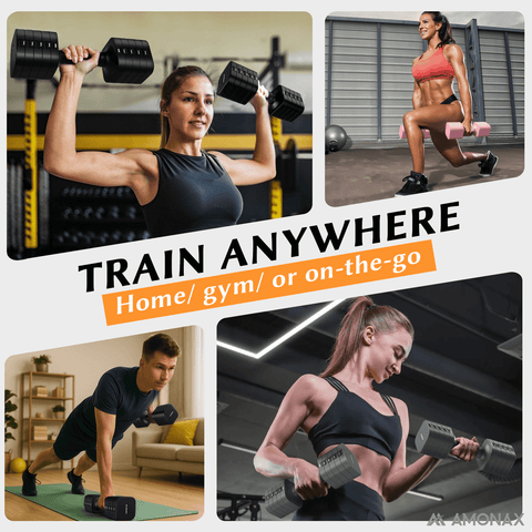 Adjustable Dumbbell Set – 5-in-1 Quick-Release (5kg ×2)