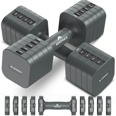 Adjustable Dumbbell Set – 5-in-1 Quick-Release (5kg ×2)
