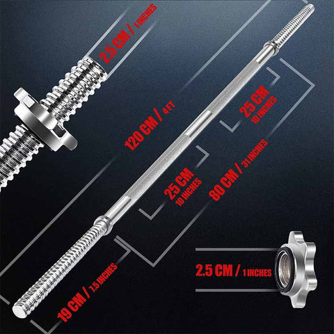 4 ft (120cm) Standard Barbell Bar