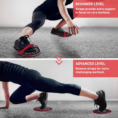 Core Sliders with Workout (Red)